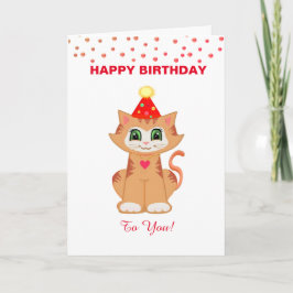 オーダーメイドの誕生日おめでとう Kitty Cat カード