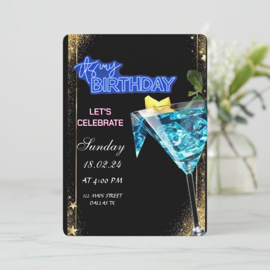 オーダーメイドの誕生日カード 招待状 (スタンド正面)