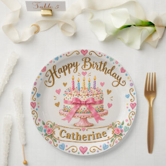 オーダーメイドの誕生日プレート ペーパープレート