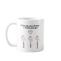 オーダーメイドの誕生花の友情コーヒーマグカップ,