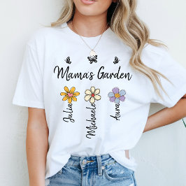 オーダーメイドの誕生花マグカップ 名前 ママの庭の贈り物 Tシャツ