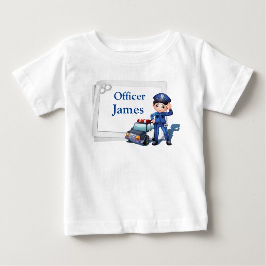 オーダーメイドの警察官デザイン ベビーTシャツ (正面)