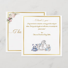 オーダーメイドの赤ちゃんパンダとゆらゆら馬 サンキューカード