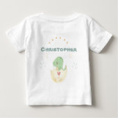 オーダーメイドの赤ちゃん恐竜 ベビーTシャツ (裏面)