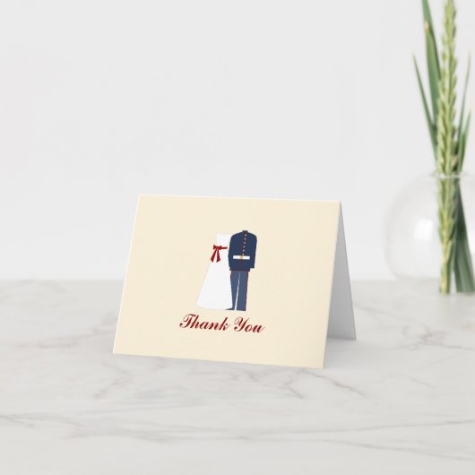 オーダーメイドの軍隊結婚式用感謝カード サンキューカード (正面)
