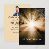 オーダーメイドの追悼式 美しいサンシャイン招待状 招待状 (正面/裏面)