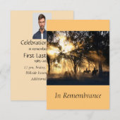 オーダーメイドの追悼式 美しいサンシャイン 馬 招待状 (正面/裏面)