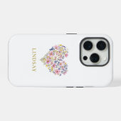 オーダーメイドの野の花ハートネーム iPhoneケース (裏面横)