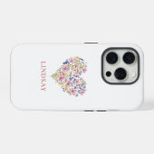 オーダーメイドの野の花ハートネーム iPhoneケース (裏面横)