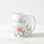 オーダーメイドの野の花 フラワー コーヒーマグカップ (正面右)