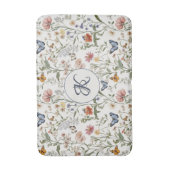 オーダーメイドの野生の花と蝶の庭のデザイン バスマット (正面縦)