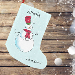 オーダーメイドの雪だるま スモールクリスマスストッキング