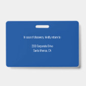 オーダーメイドの青いビジネス用 ID バッジ (裏面)