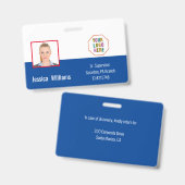 オーダーメイドの青いビジネス用 ID バッジ (正面&裏面)