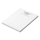 オーダーメイドの青い花柄のカスタム文房具 ノートパッド (回転)