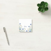 オーダーメイドの青い野の花付箋（名入れ可） ポストイット (オフィス)