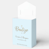 オーダーメイドの青い金のクロス　バウティズム　ありがとう　洗礼 フェイバーボックス (オープン)