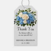 オーダーメイドの青と白の花柄感謝タグ ギフトタグ (裏面)