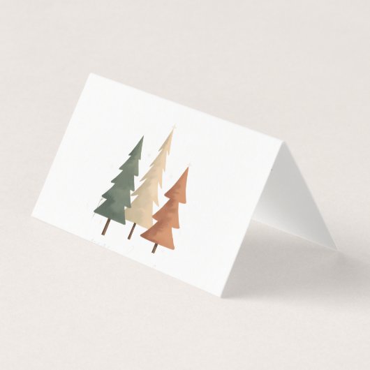 オーダーメイドの静かな松の折りたたみクリスマスカード (正面)