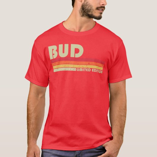 オーダーメイドの面白いレトロなBUDギフト名 Tシャツ (正面)