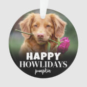 オーダーメイドの面白い犬の写真のクリスマス オーナメント (正面)