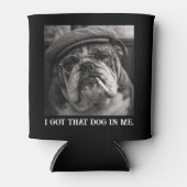 オーダーメイドの面白い犬の写真ギフト「オレの中にあの犬がいる」 缶クーラー (正面)