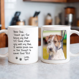 オーダーメイドの面白い犬の父の写真 コーヒーマグカップ