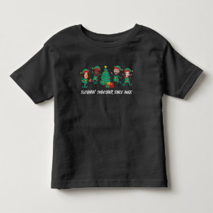 オーダーメイドの面白い顔の写真 クリスマスエルフ トドラーTシャツ