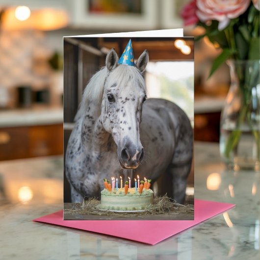 オーダーメイドの面白い馬の誕生日カード カード