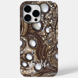 オーダーメイドの革風デザインのモダンな抽象柄 Case-Mate iPhone 14 PRO MAXケース