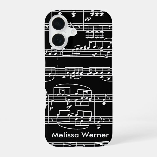オーダーメイドの音符 iPhone 16ケース (裏面)