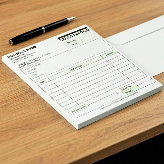 オーダーメイドの顧客請求書フォーム | 会社名 ノートパッド