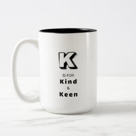 オーダーメイドの高級ほめ言葉マグカップ Kind K ツートーンマグカップ
