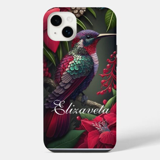オーダーメイドの鳥の名前 Flora iPhoneケース (裏面)