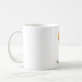 オーダーメイドの黄色と赤のチューリップ コーヒーマグカップ (左)
