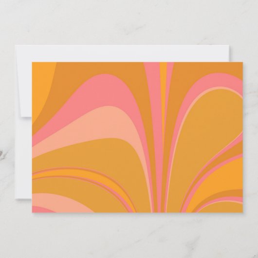 オーダーメイドの黄色 オレンジ ピンク マーブル ブライダルシャワー サンキューカード (裏面)