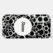 オーダーメイドの黒と白の抽象的なパターン Case-Mate iPhoneケース (裏面 (横))