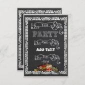オーダーメイドの黒板男子パーティ招待状レトロなおもちゃ 招待状 (正面/裏面)