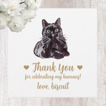 オーダーメイドの黒猫の結婚式の引出物タグ