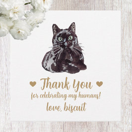 オーダーメイドの黒猫の結婚式の引出物タグ フェイバータグ
