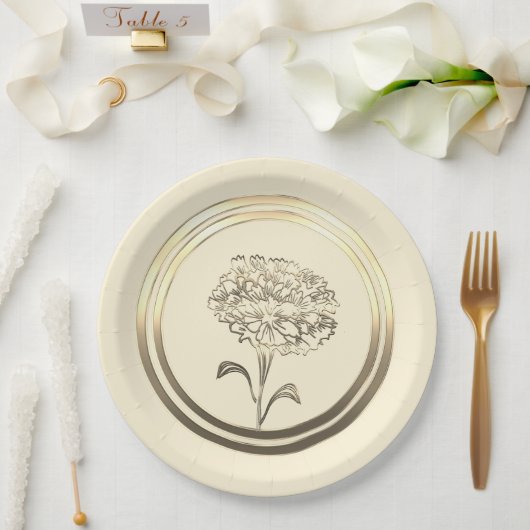 オーダーメイドの1月カーネーション ペーパープレート (ウェディング)