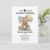 オーダーメイドの1歳誕生日バルーン 招待状 (スタンド正面)