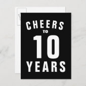 オーダーメイドの10周年結婚記念パーティー招待カード インビテーションポストカード (正面/裏面)