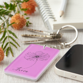 オーダーメイドの10月のコスモス誕生花ギフト キーホルダー