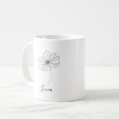オーダーメイドの10月のコスモス誕生花ギフト コーヒーマグカップ (正面左)
