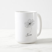 オーダーメイドの10月のコスモス誕生花ギフト コーヒーマグカップ (正面右)