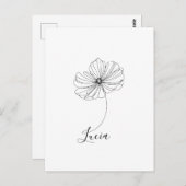 オーダーメイドの10月のコスモス誕生花ギフト ポストカード (正面/裏面)