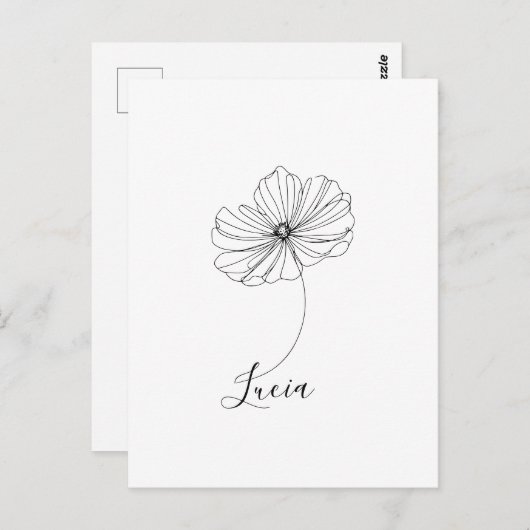 オーダーメイドの10月のコスモス誕生花ギフト ポストカード (正面/裏面)