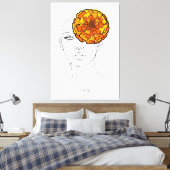 オーダーメイドの10月誕生花肖像画 キャンバスプリント (インサイチュ (寝室))