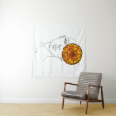 オーダーメイドの10月誕生花肖像画 タペストリー (インサイチュ(横))